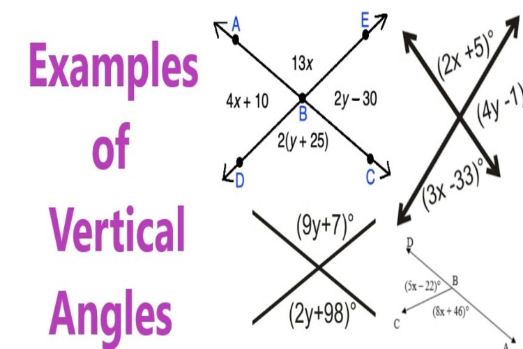 Vertical Angles Examples with Steps, Pictures, Formula, Solution
